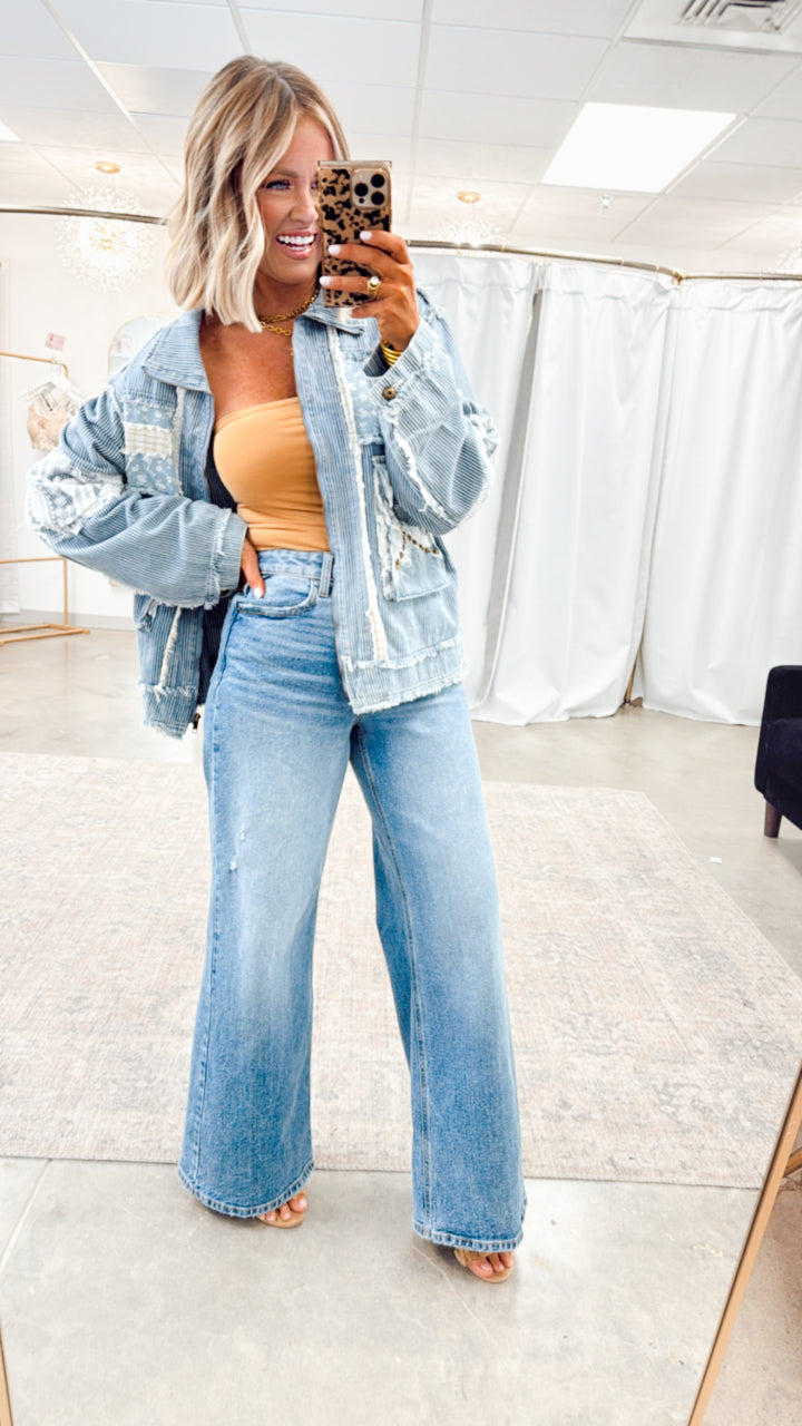 Striped Denim Twill Jacket