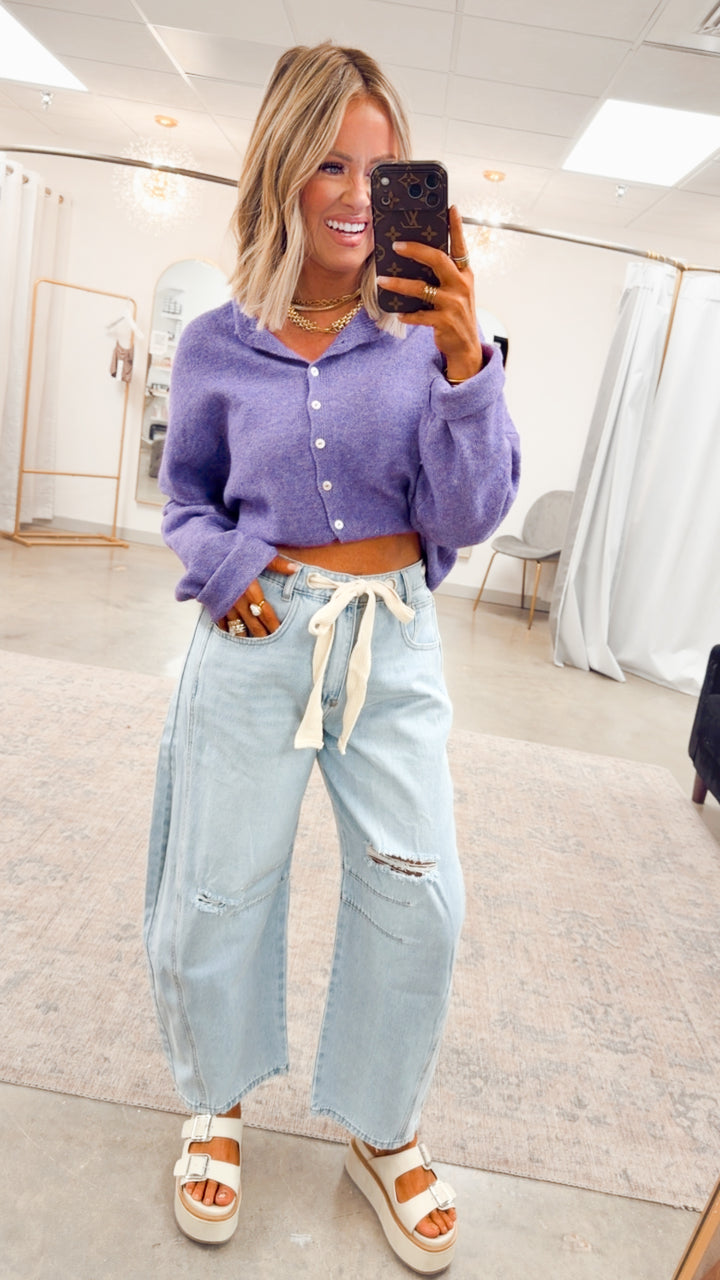 Seaside Stroll Cardigan-Purple