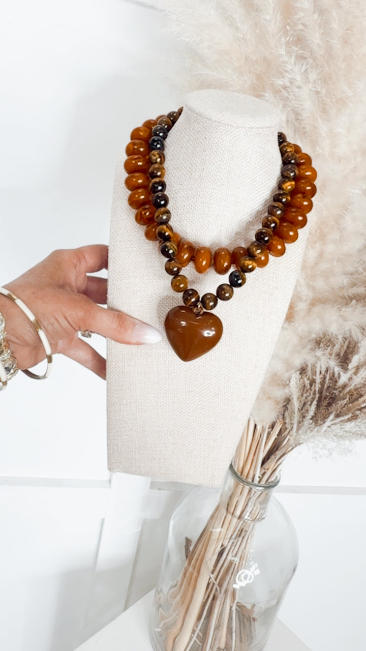 The Janel Tiger Eye Brown Necklace