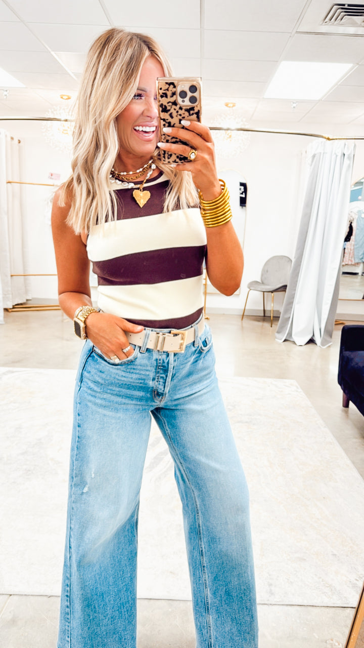 Latte Stripe Bodysuit