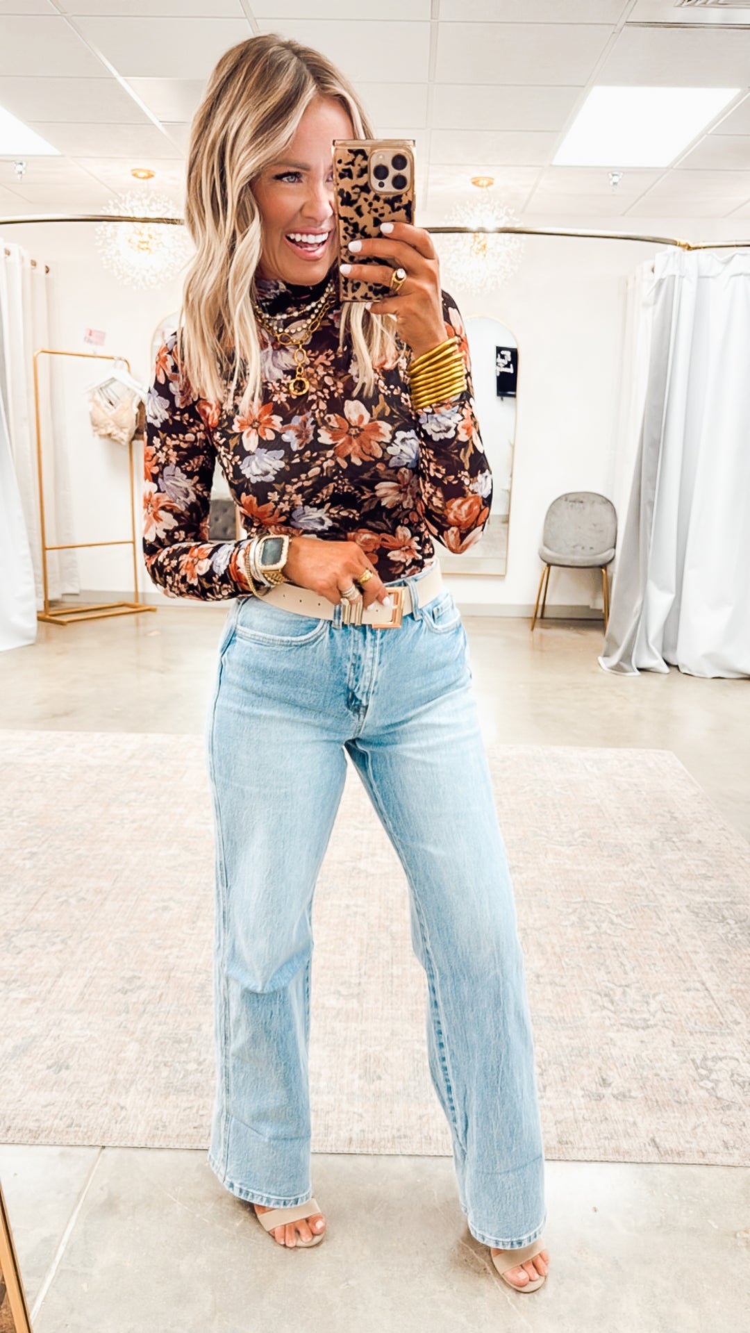 Poppy Mock Neck Mesh Top