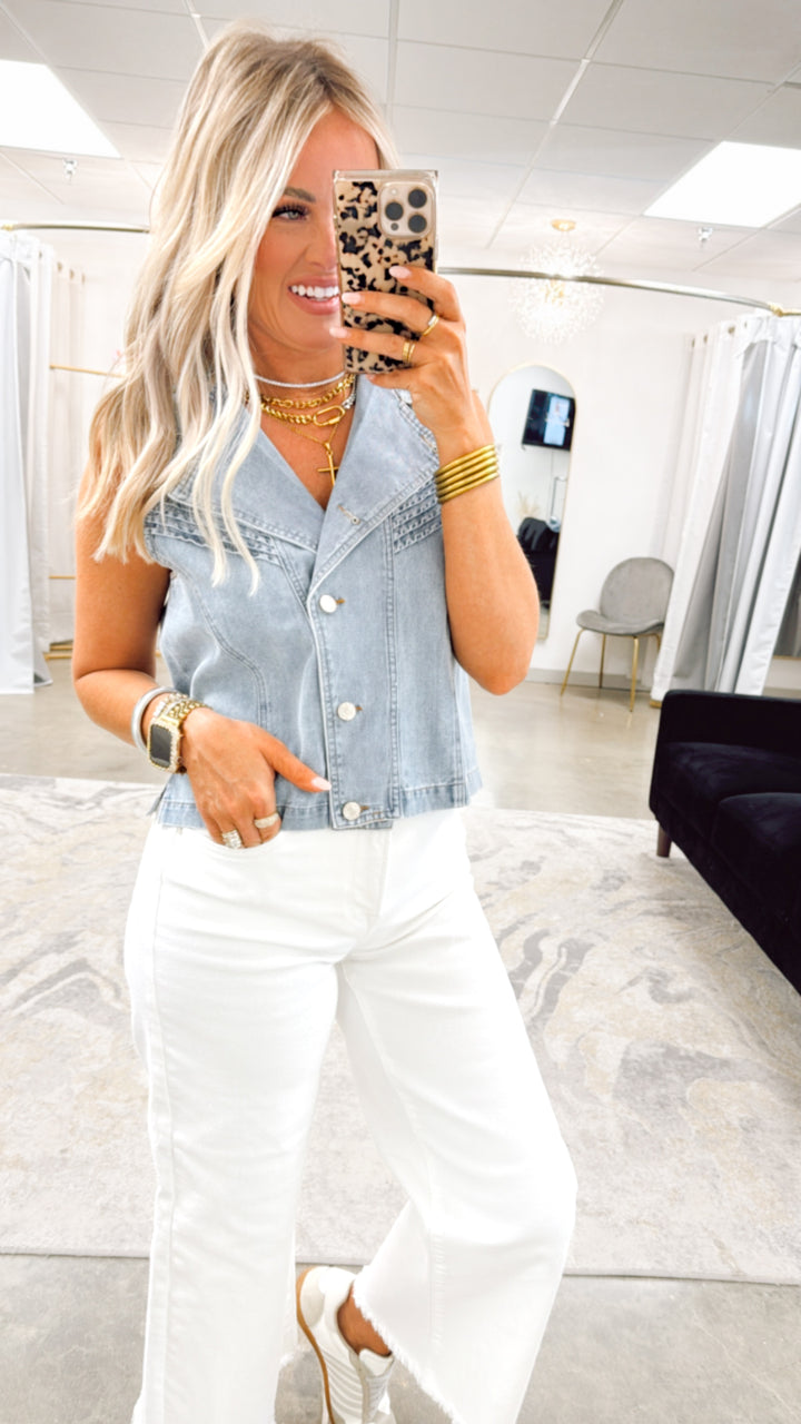 Chic Western Denim Vest