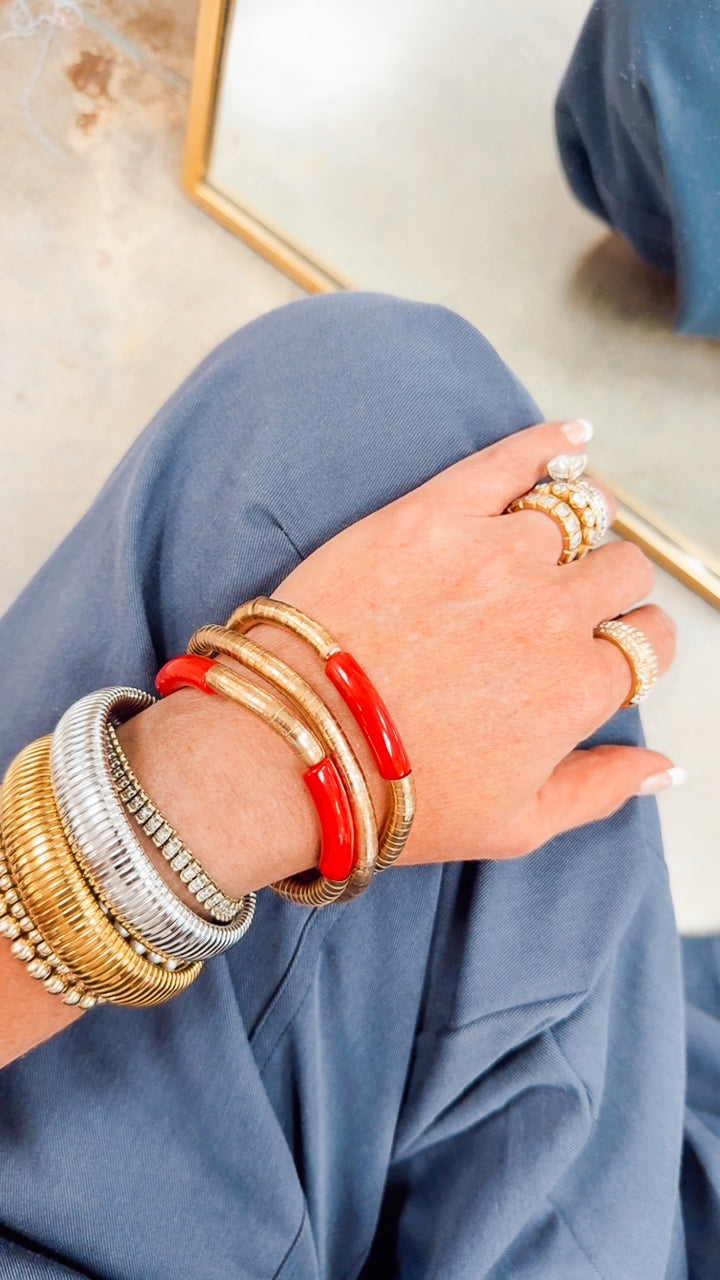 Imperial Red Stretch Bracelet Set