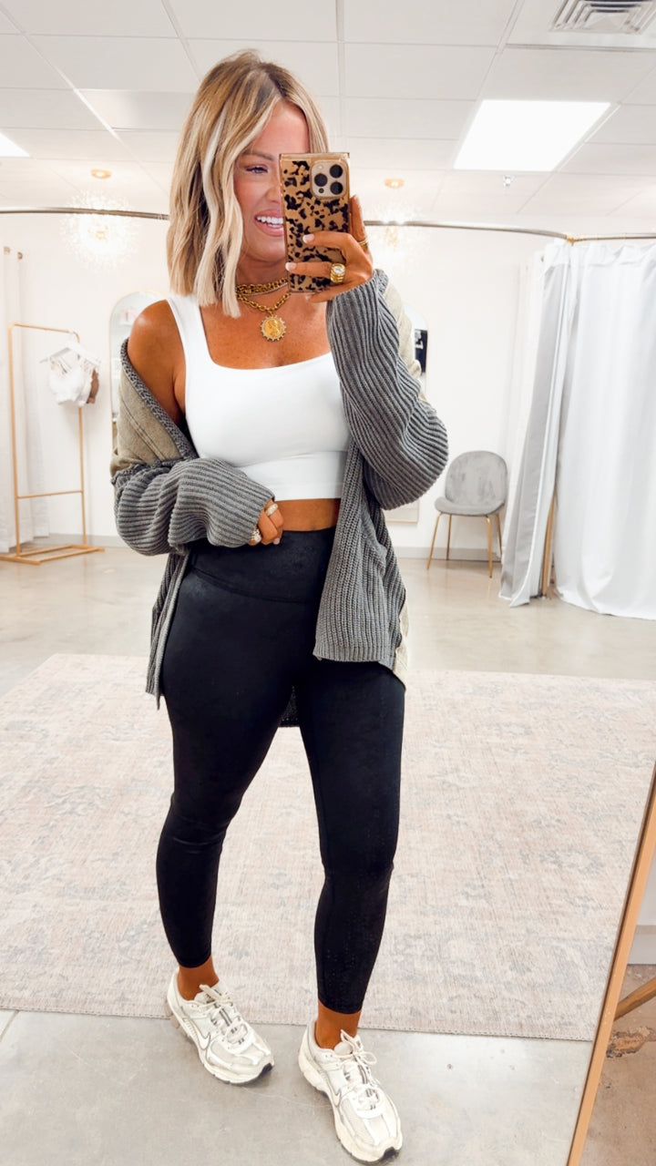 Mila Washed Terry Cardigan-Washed Grey