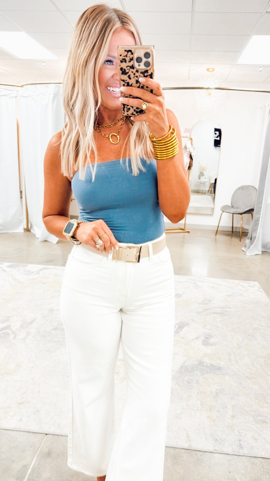 Basic Bandeau Top-Indigo