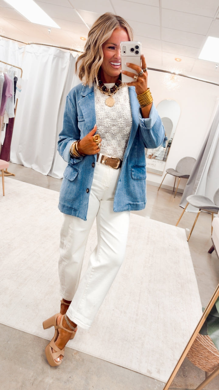 The Aria Floral Crochet Top-Cream