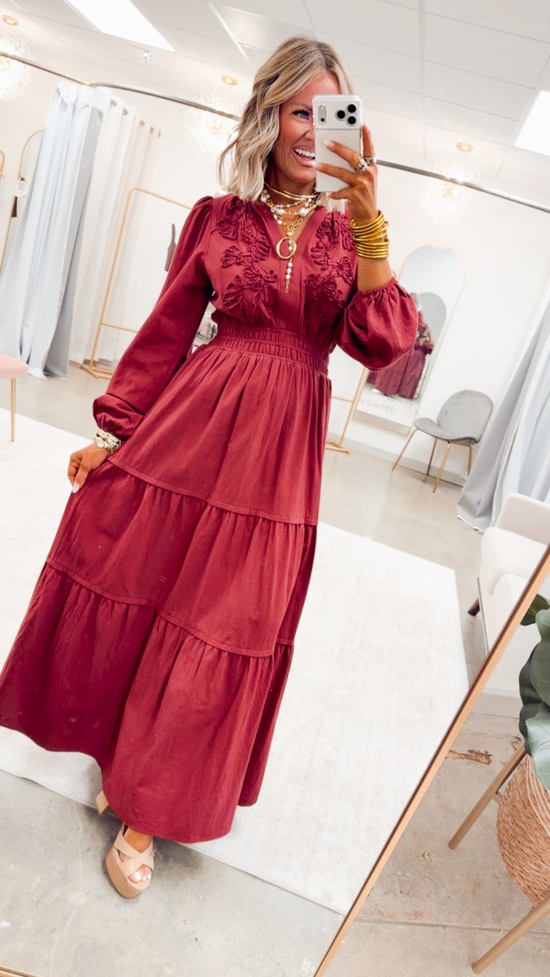 The Maison Bloom Maxi-Burgundy
