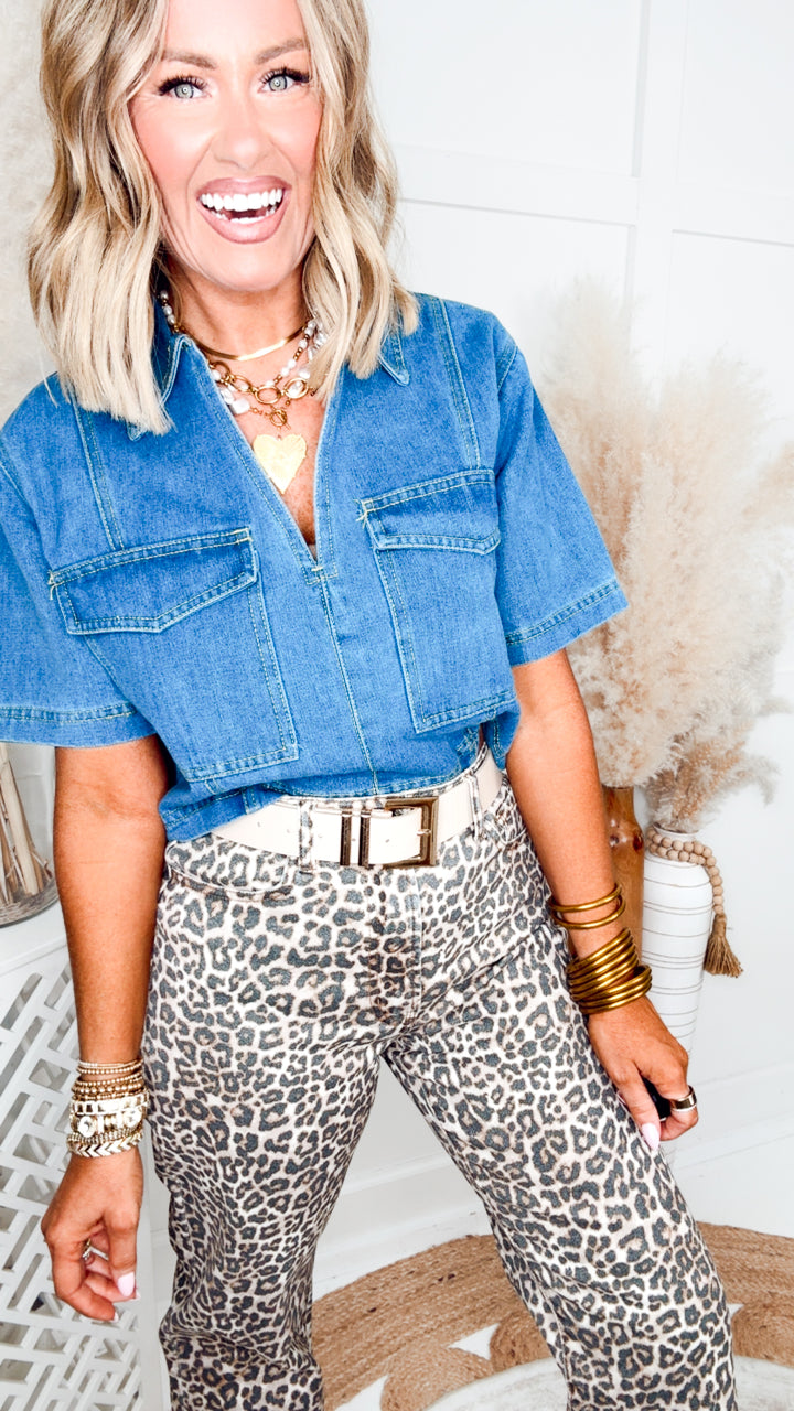 Denim Haze Crop Top