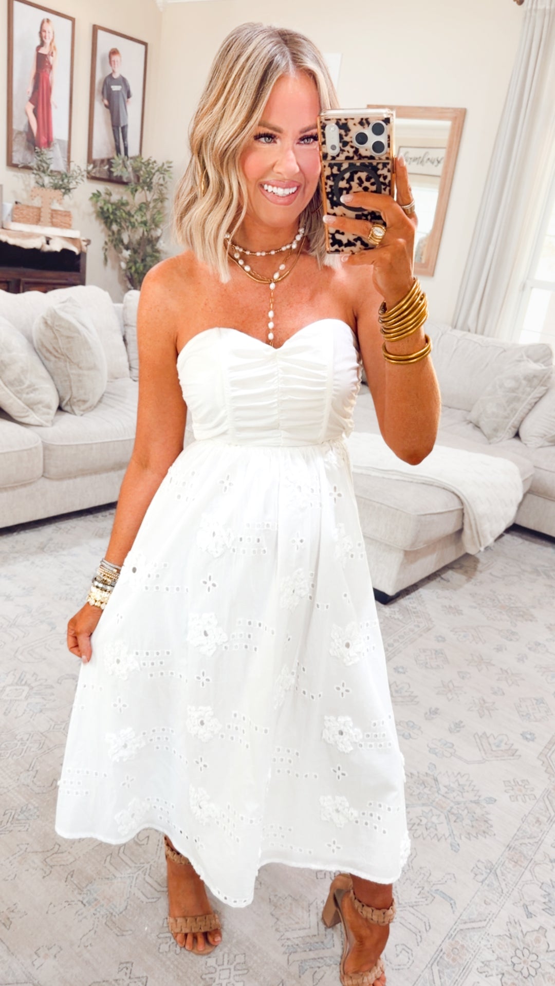 Maribel Lace Embroidered Midi Dress