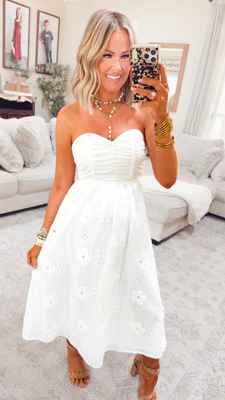 Maribel Lace Embroidered Midi Dress