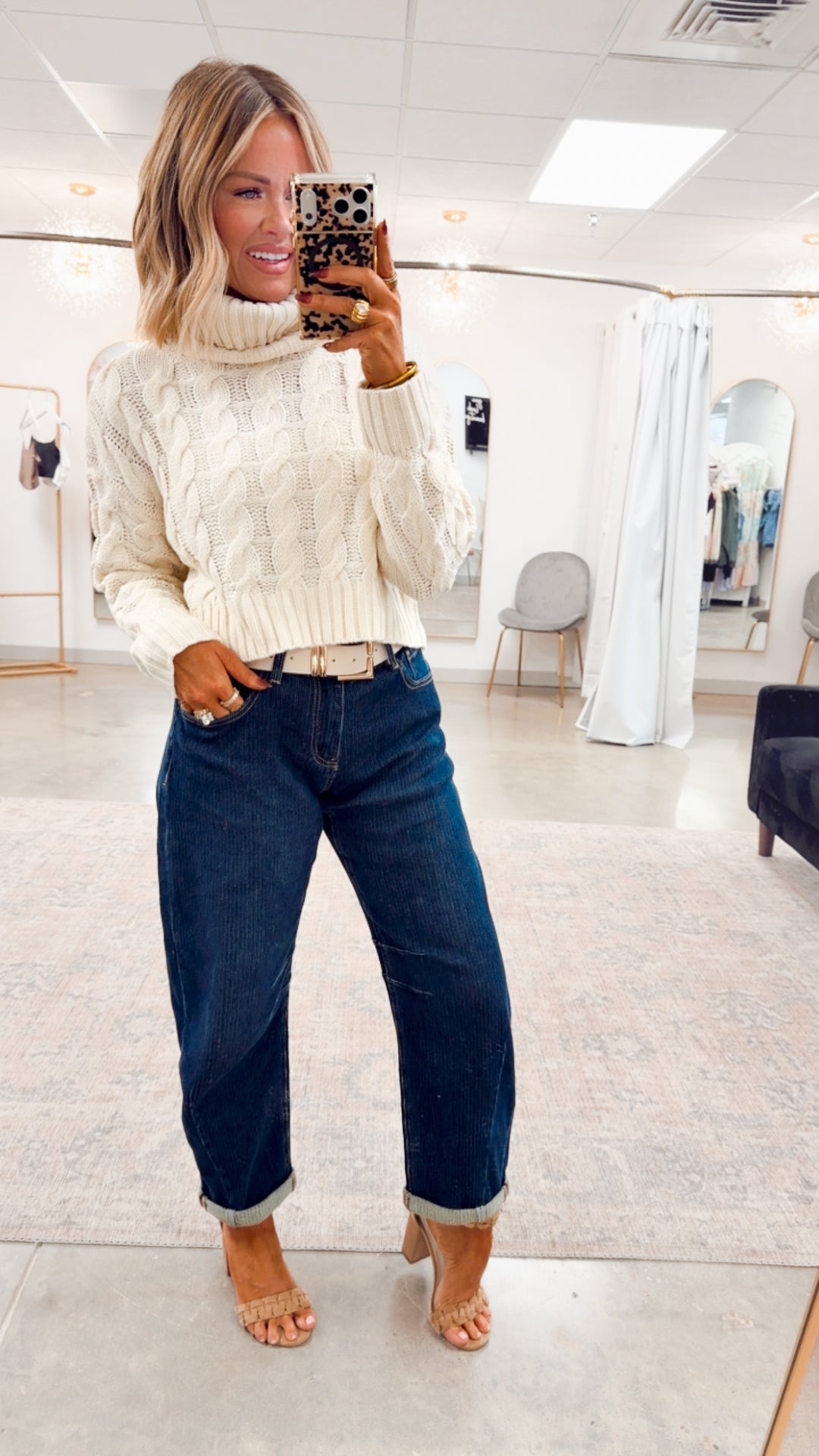 Isabella Turtle Neck Sweater-Cream