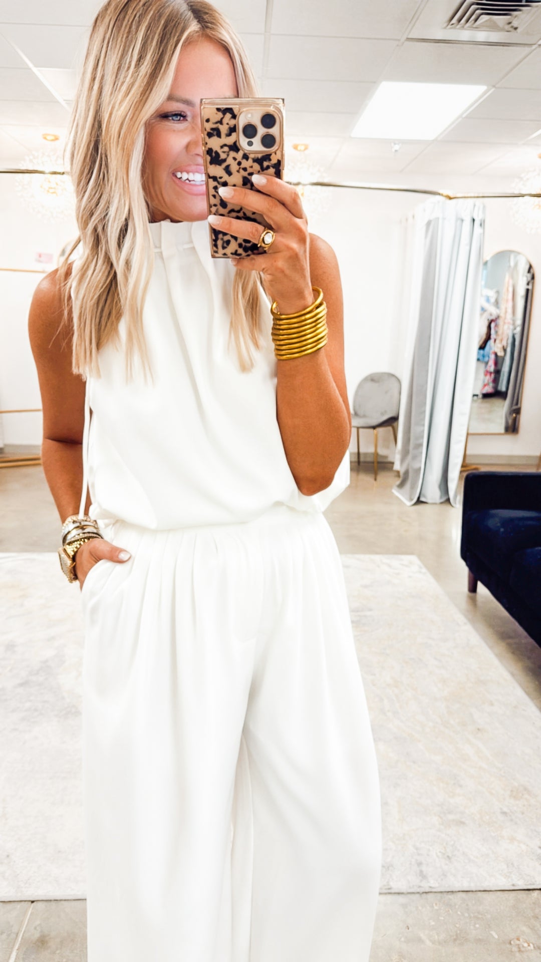 Evie Sleeveless Blouse-White