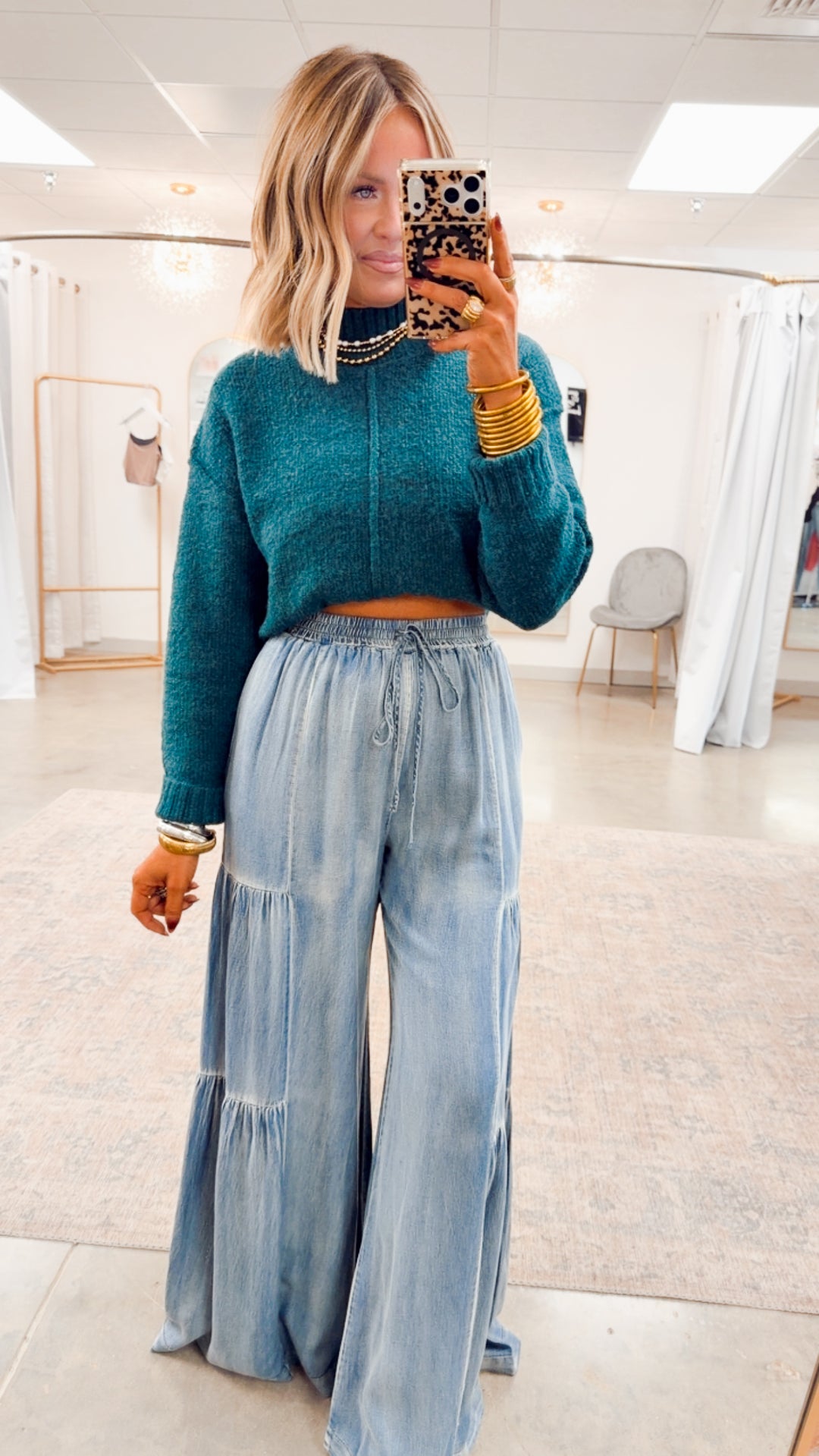 The Wintermere Mock Neck Sweater-Emerald