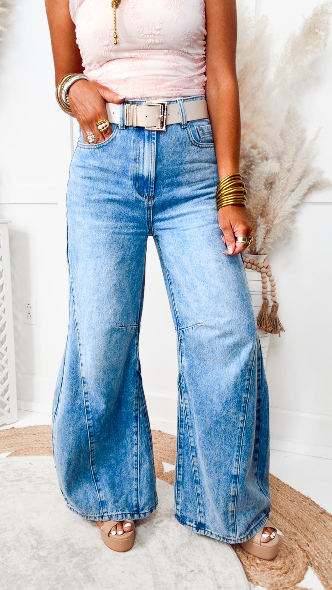 The Callen Wide Leg Panel Jeans