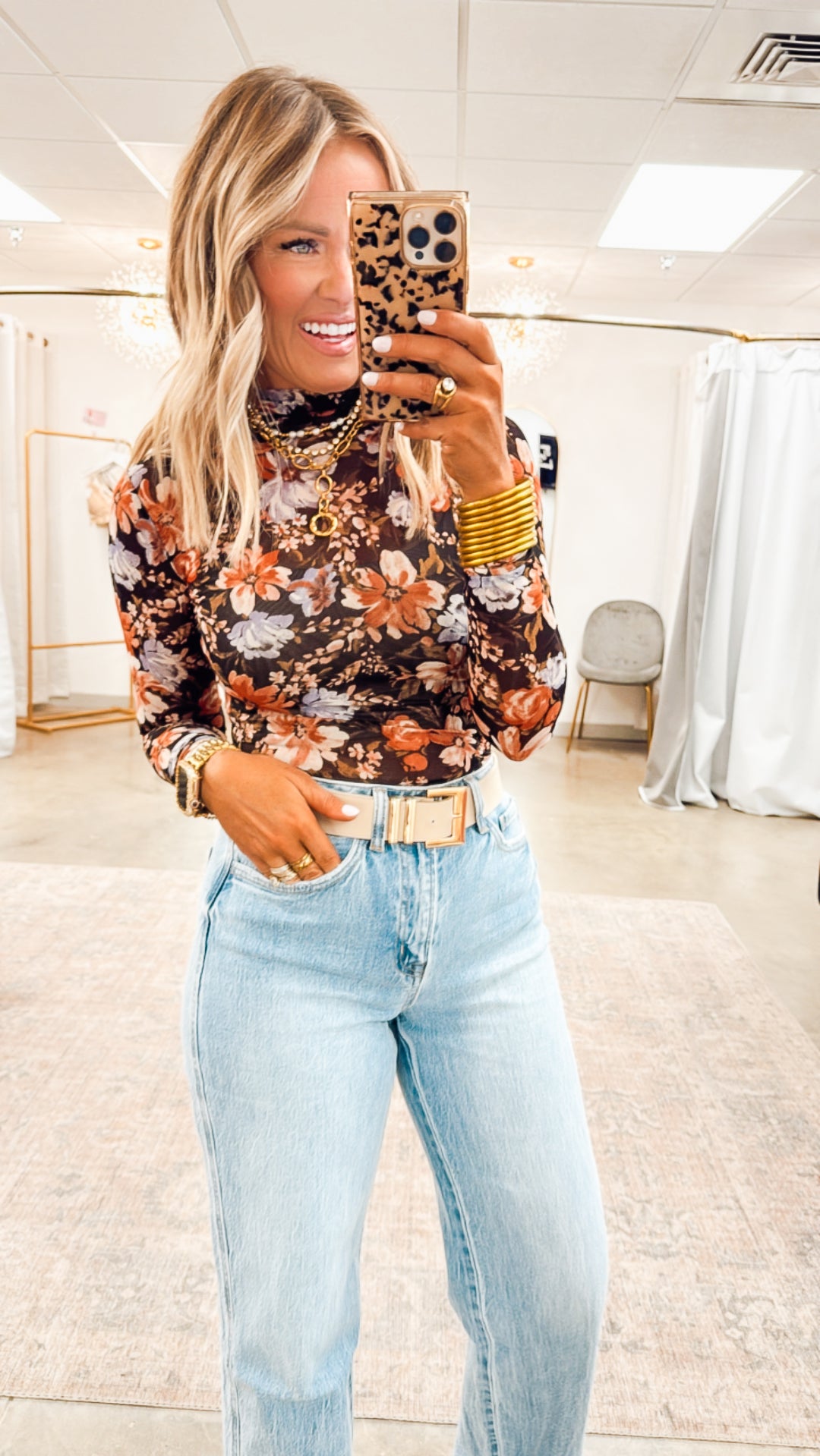 Poppy Mock Neck Mesh Top