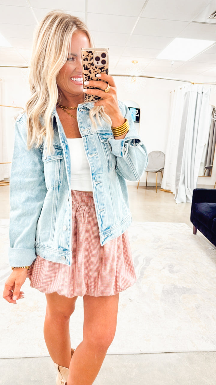 Gingham Bubble Hem Convertible