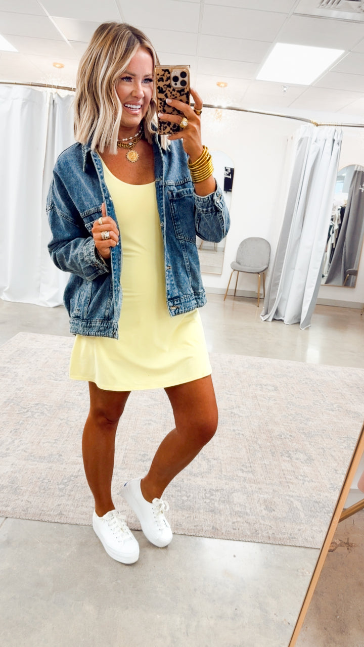 The Sweet Serve Romper Dress-Lemon Cream