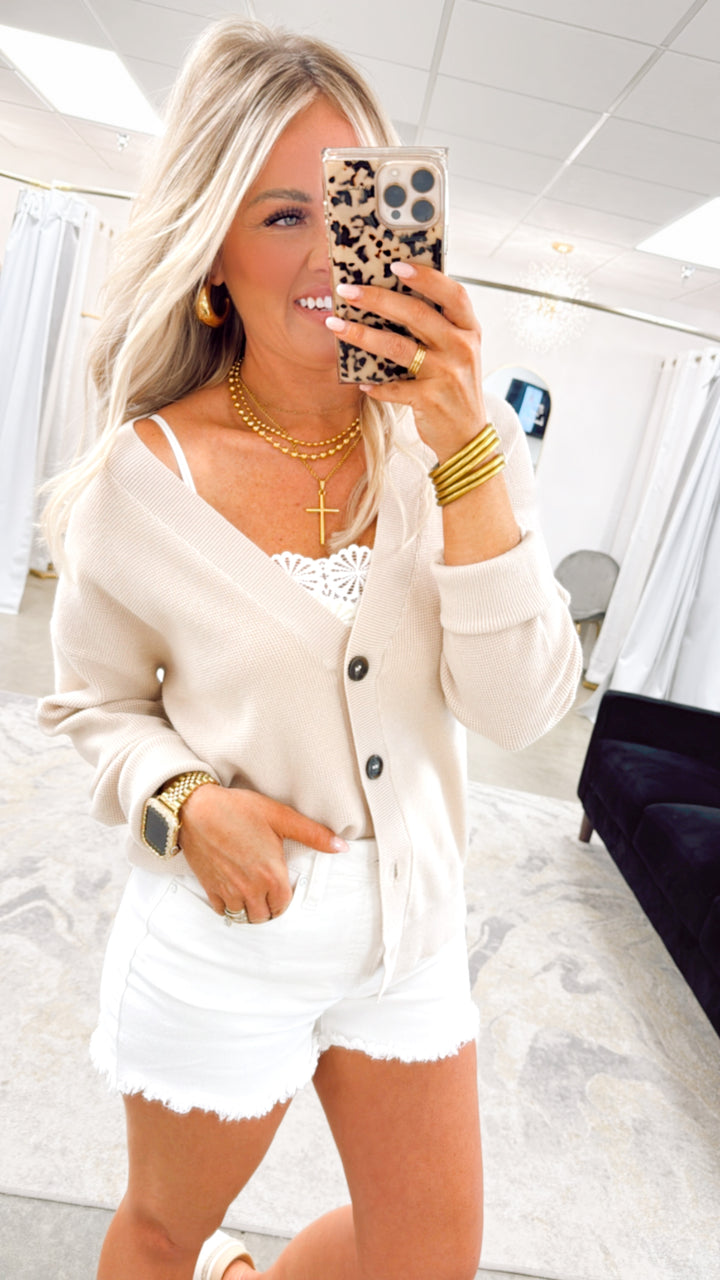 Sand Beige Viscose Dream Cardigan
