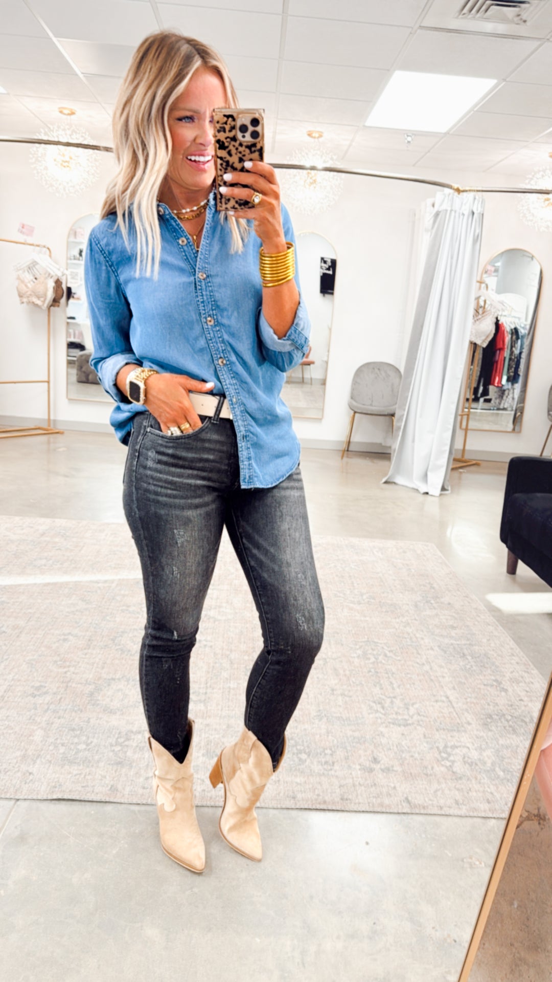 Chic Chambray Top