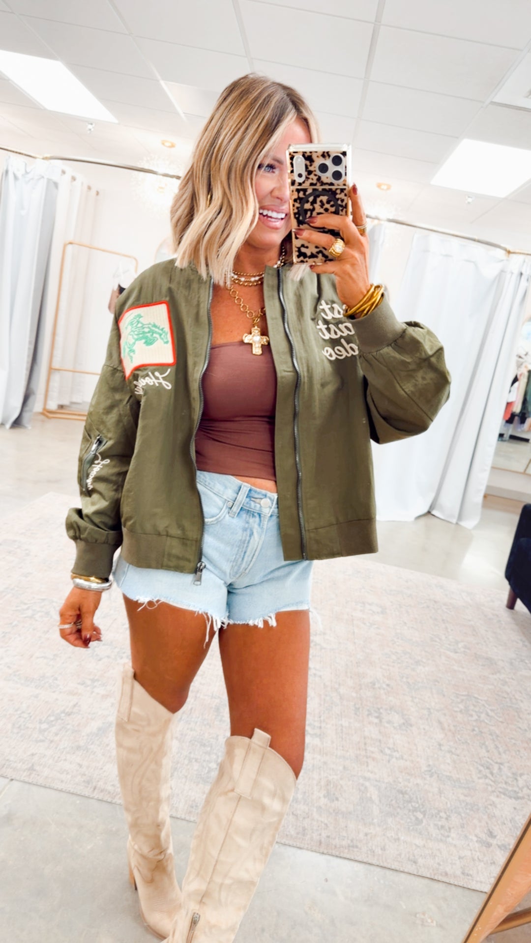 West League Bomber Jacket-Army Green