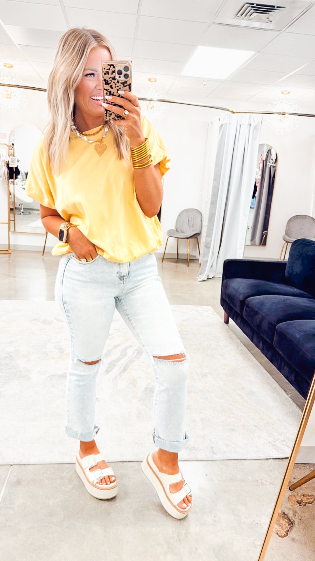 Waverly Bubble Hem Blouse-Lemon