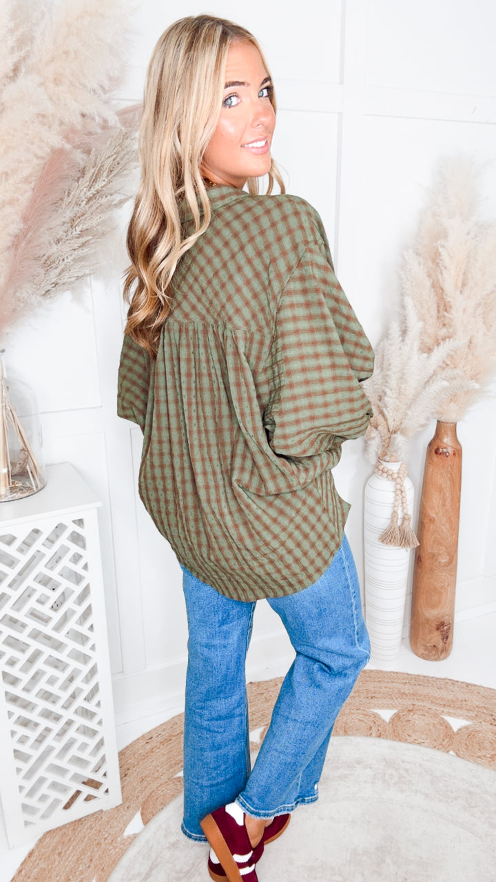 The Harvest Check Plaid Shirt-Olive