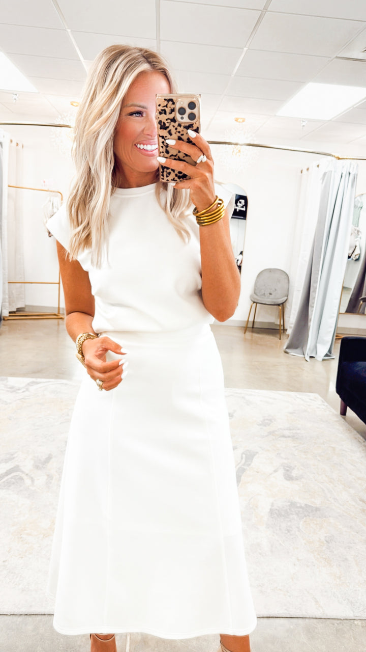 Ivory Sophisticated Draped Set