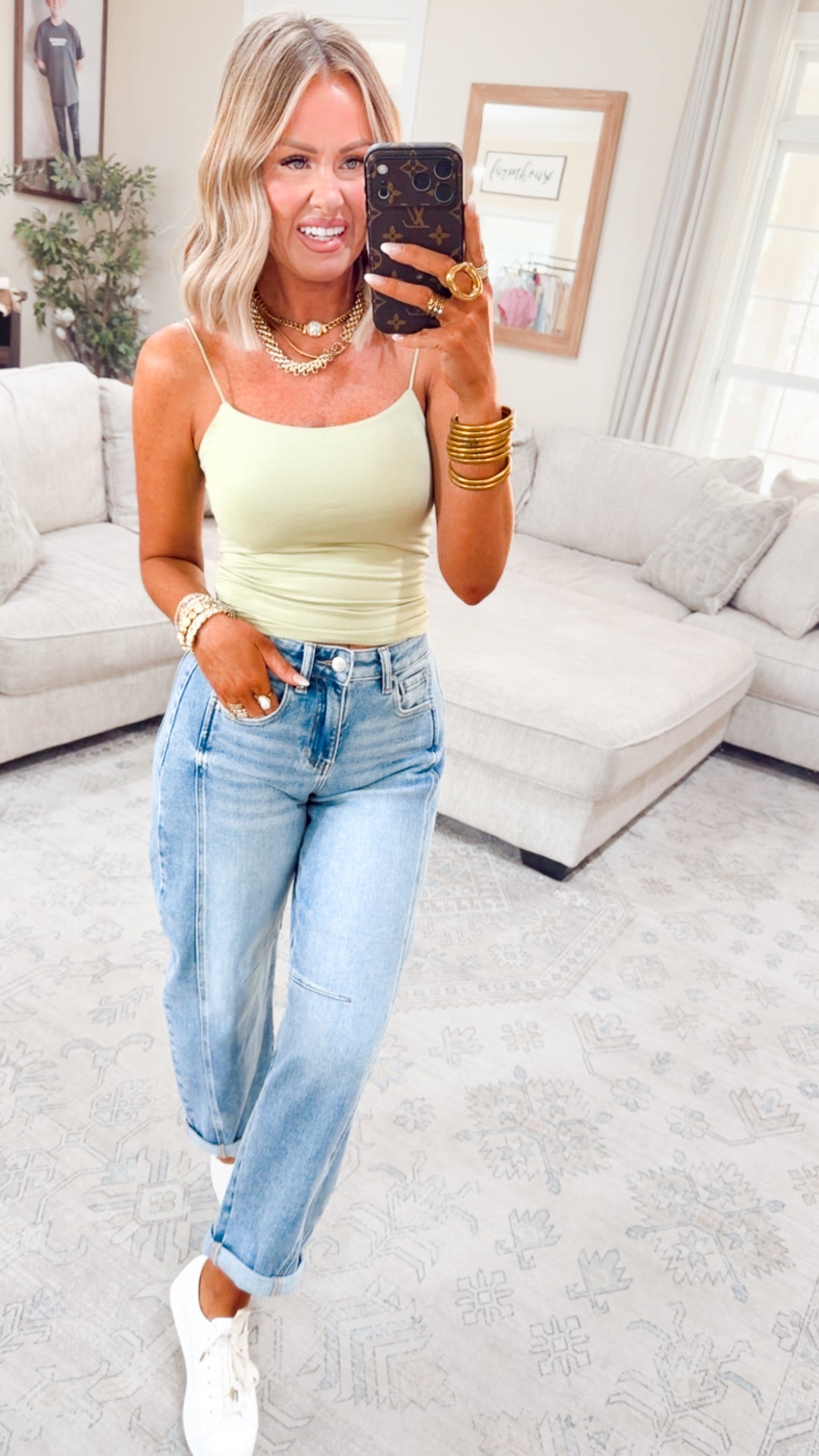 Basic Solid Cami-Sweet Pea