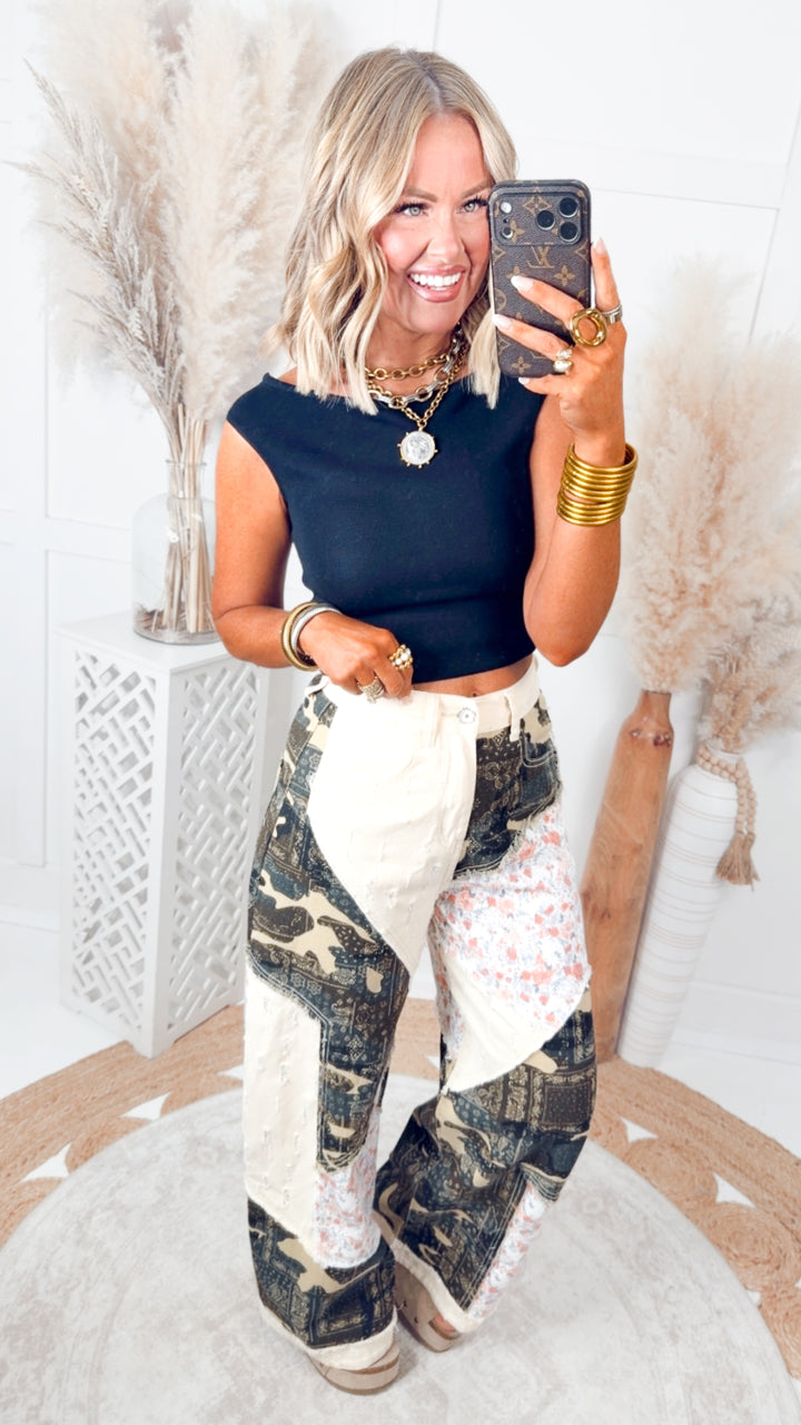 The Bohemian Patchwork Pants-Camo