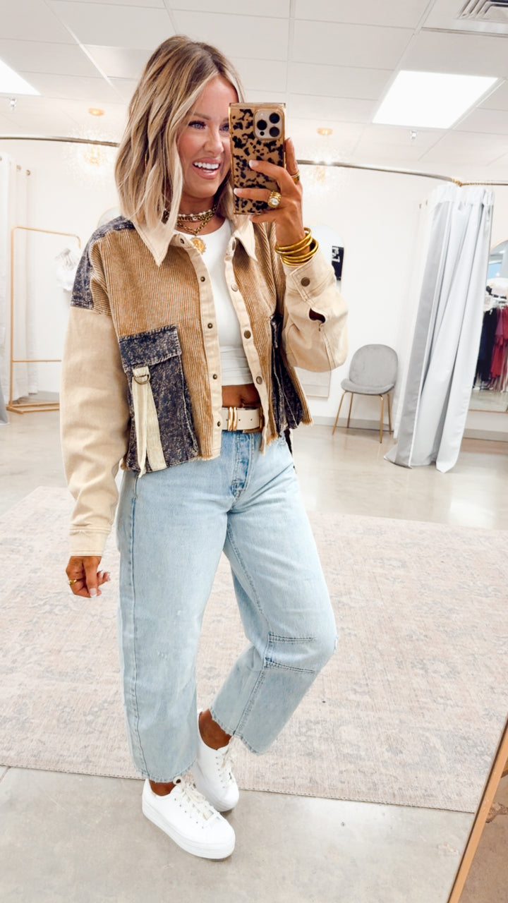 Corduroy Colorblock Top