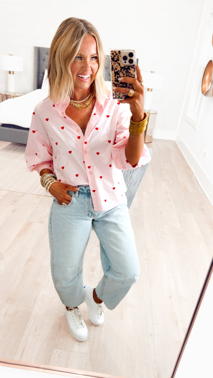 Sweetheart Button Down Top