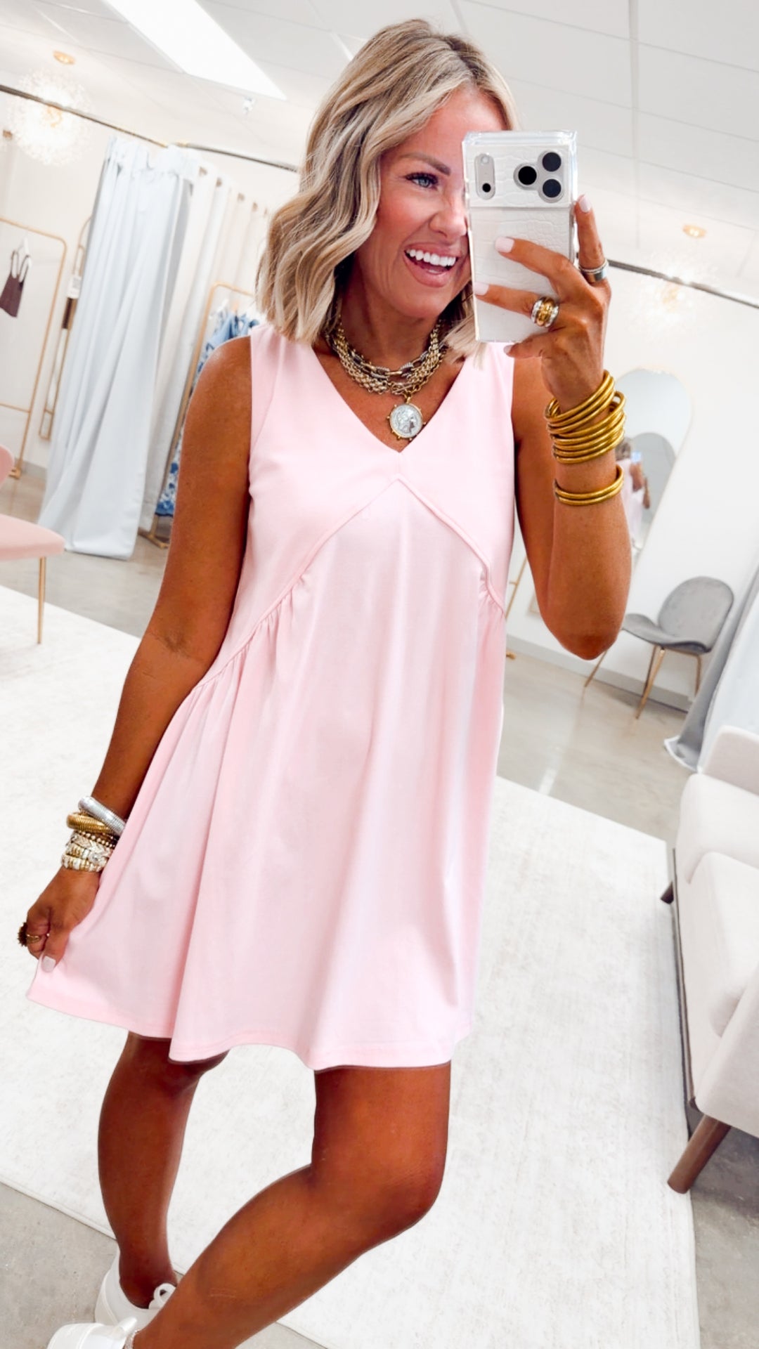 The Sailaway Mini Dress-Lt Pink