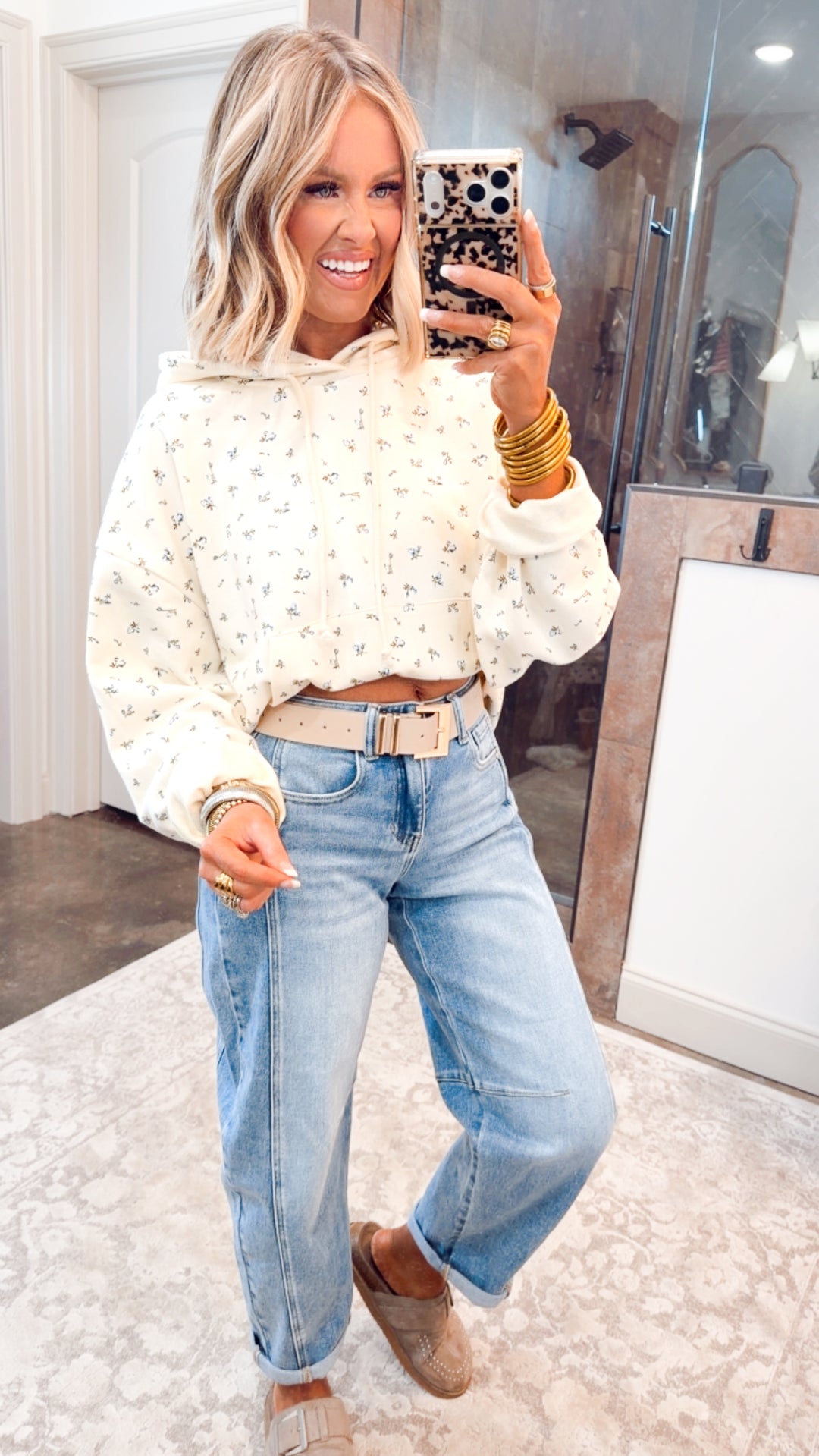 Floral French Terry Hoodie