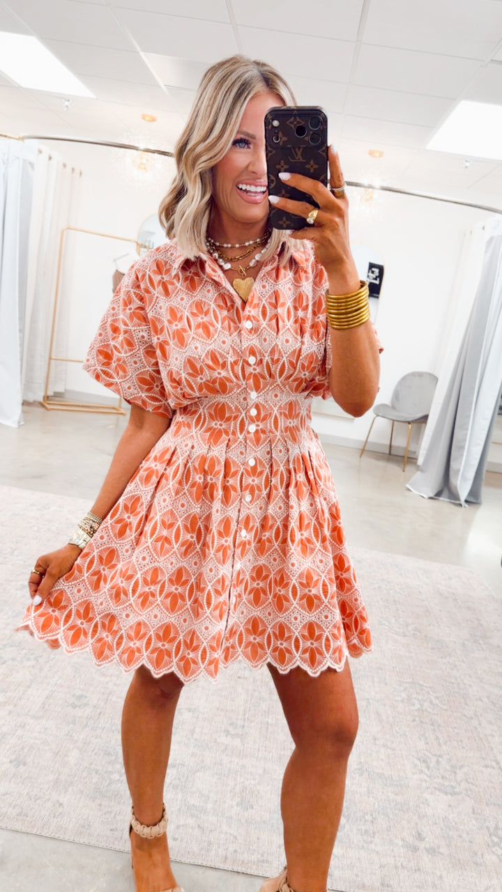 The Meadow Sunset Mini Dress-Clay