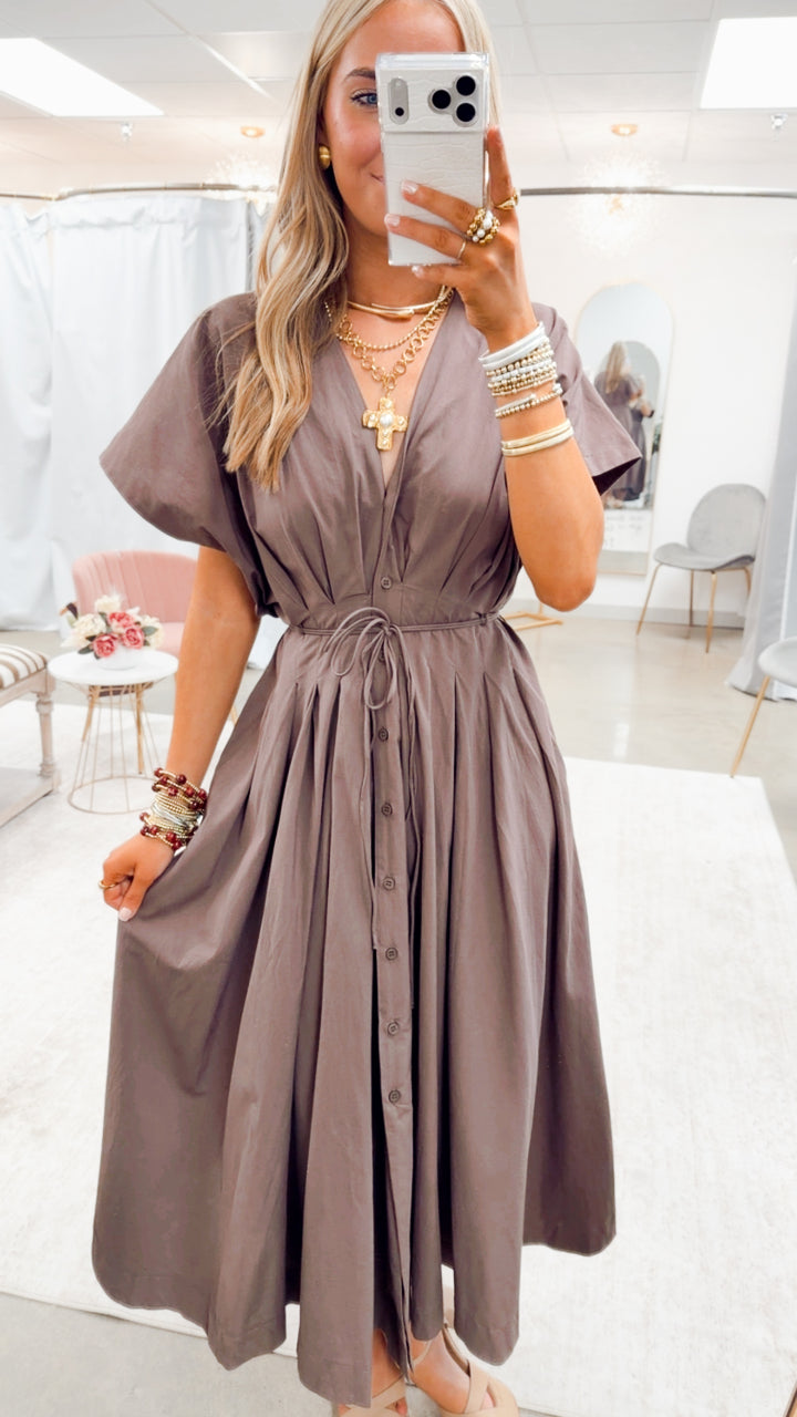 The Perfectly Placed Dress-Cocoa Powder