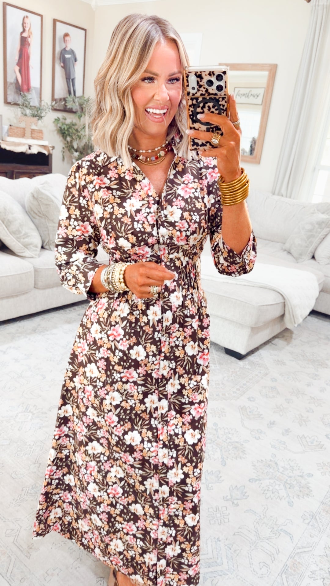 Fall Petal Midi Dress