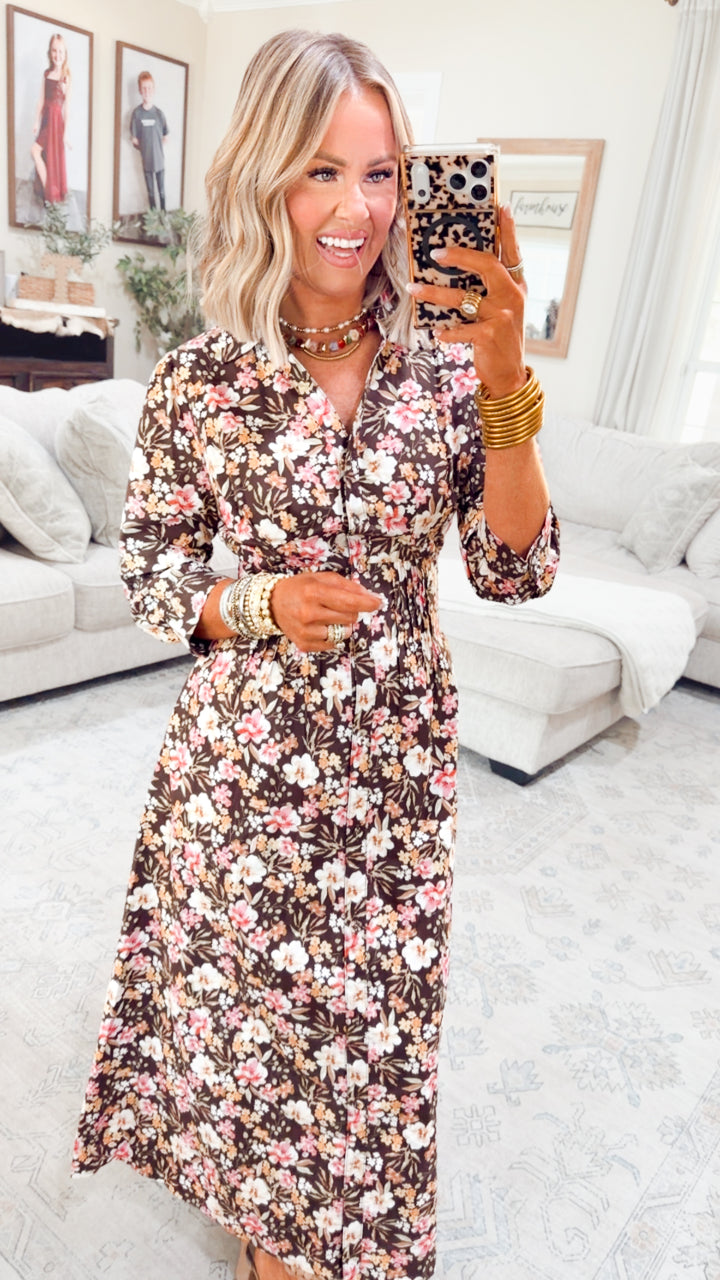 Fall Petal Midi Dress