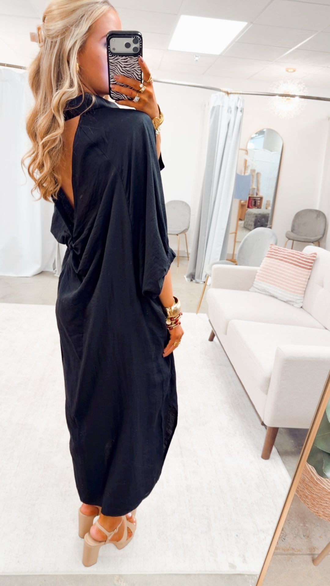 The Haven High-Low Shirt Dress-Black