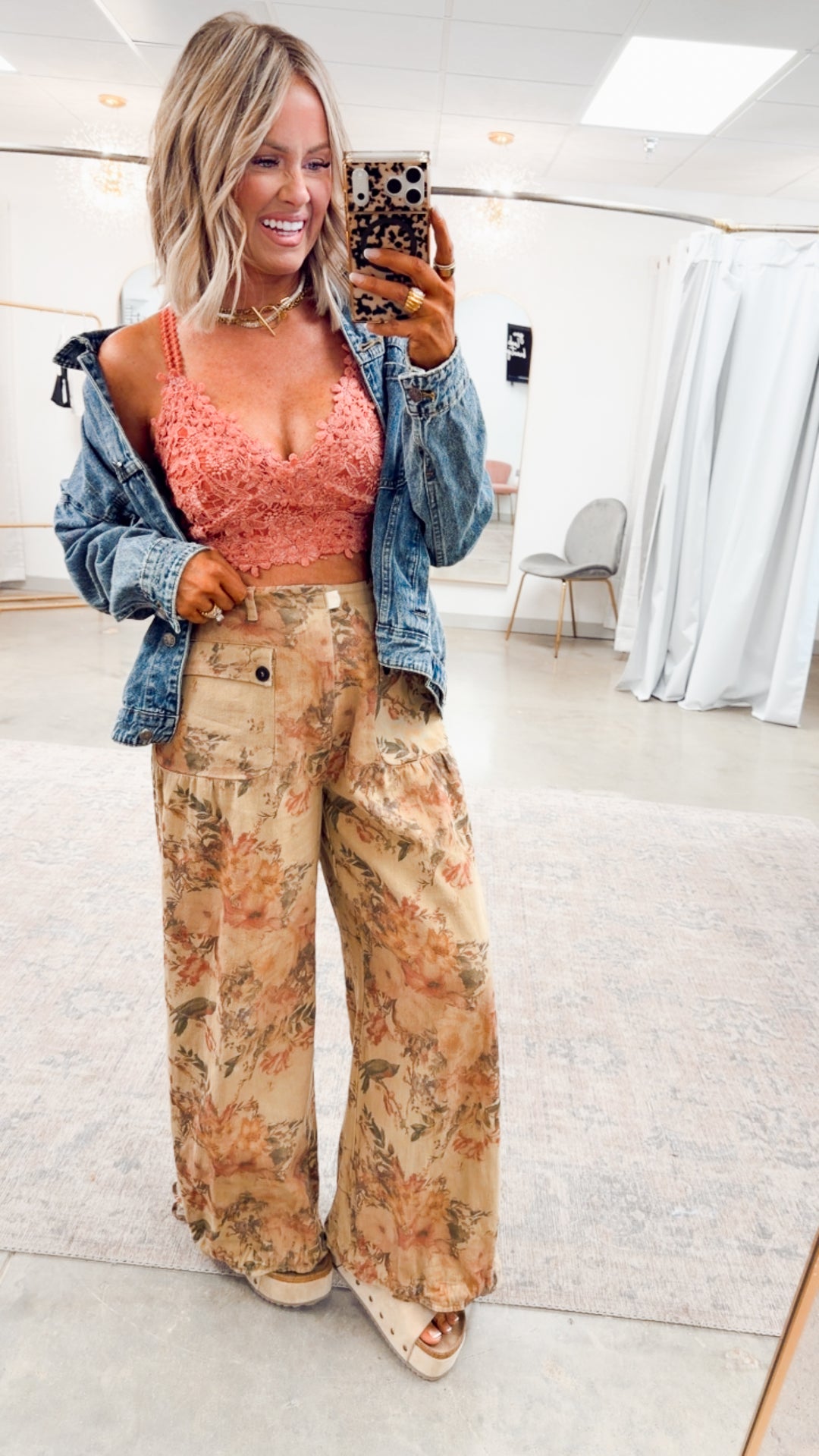 The Rosalie Floral Denim Pants