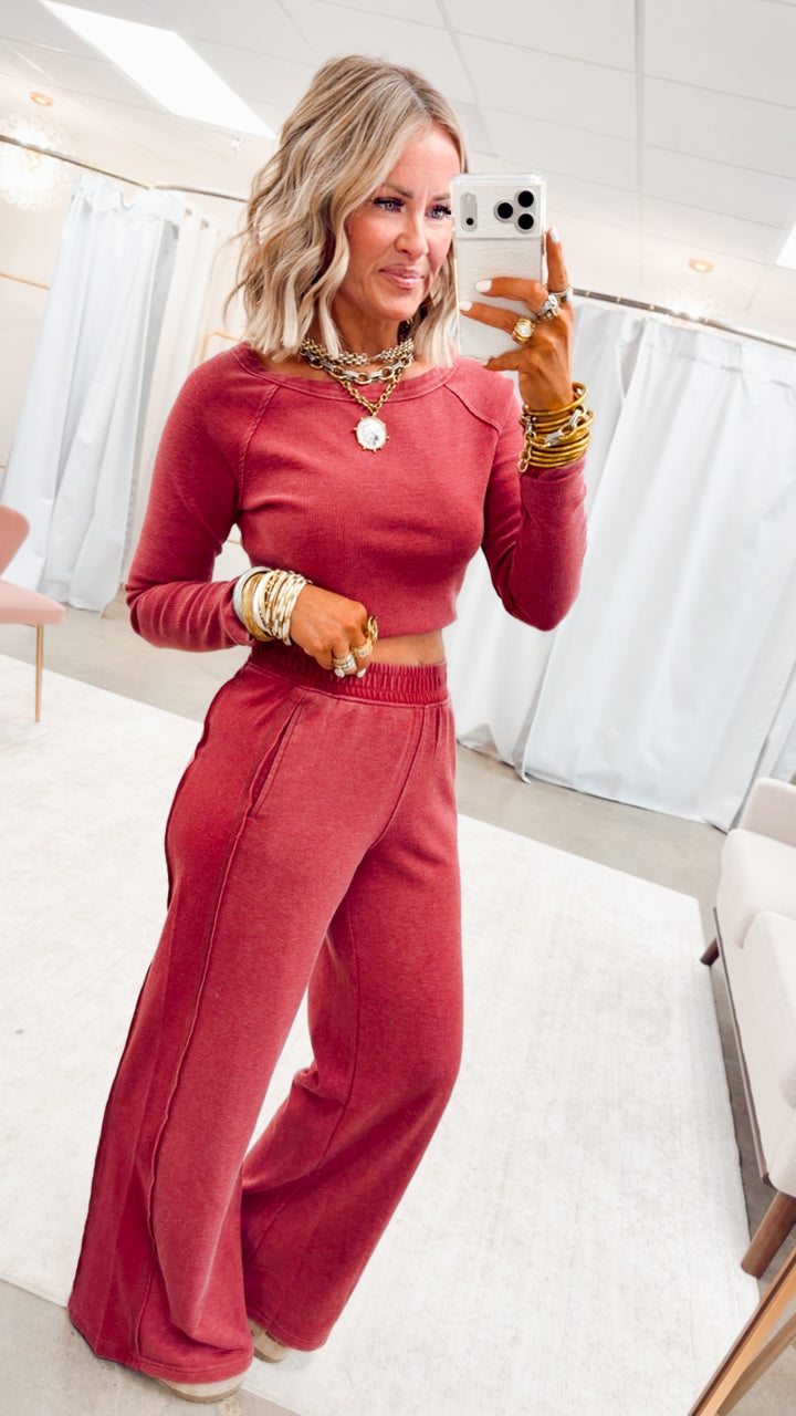 The Arabella Two Piece Set-Garnet