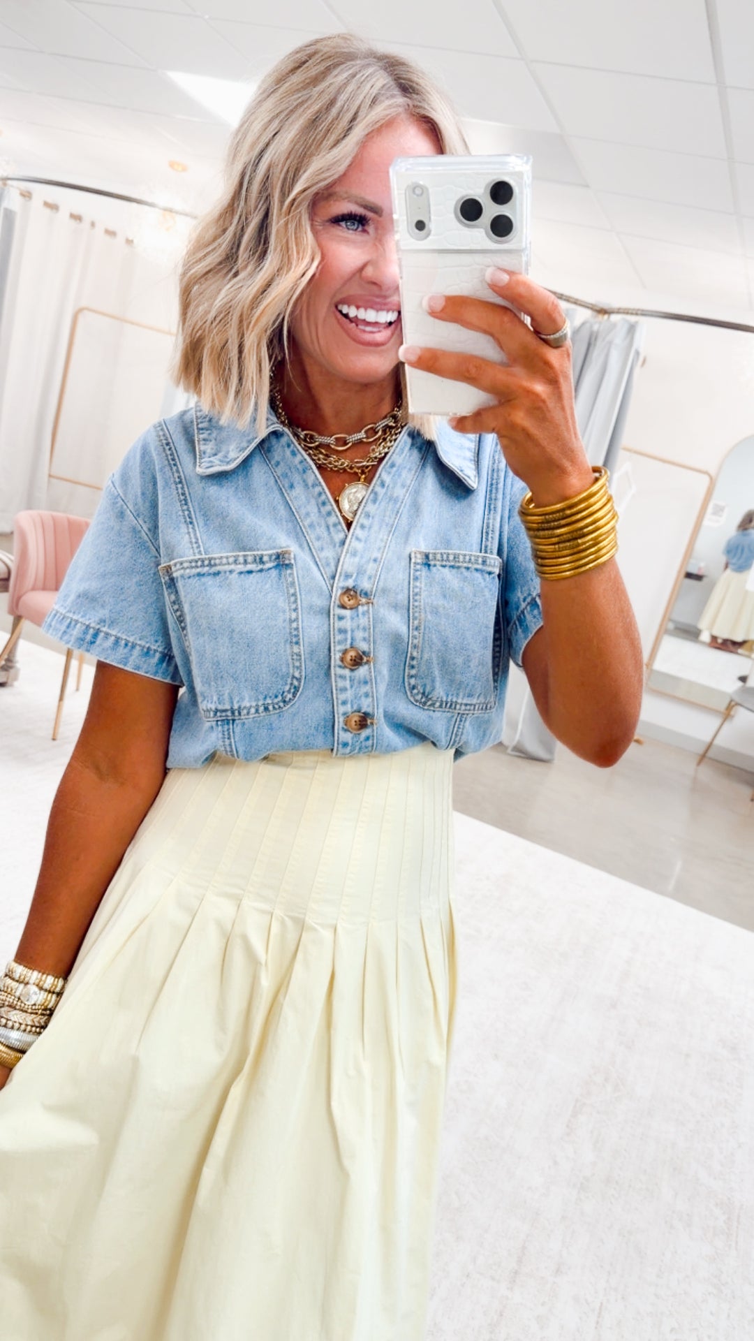 The Harper Poplin Skirt-Lemon