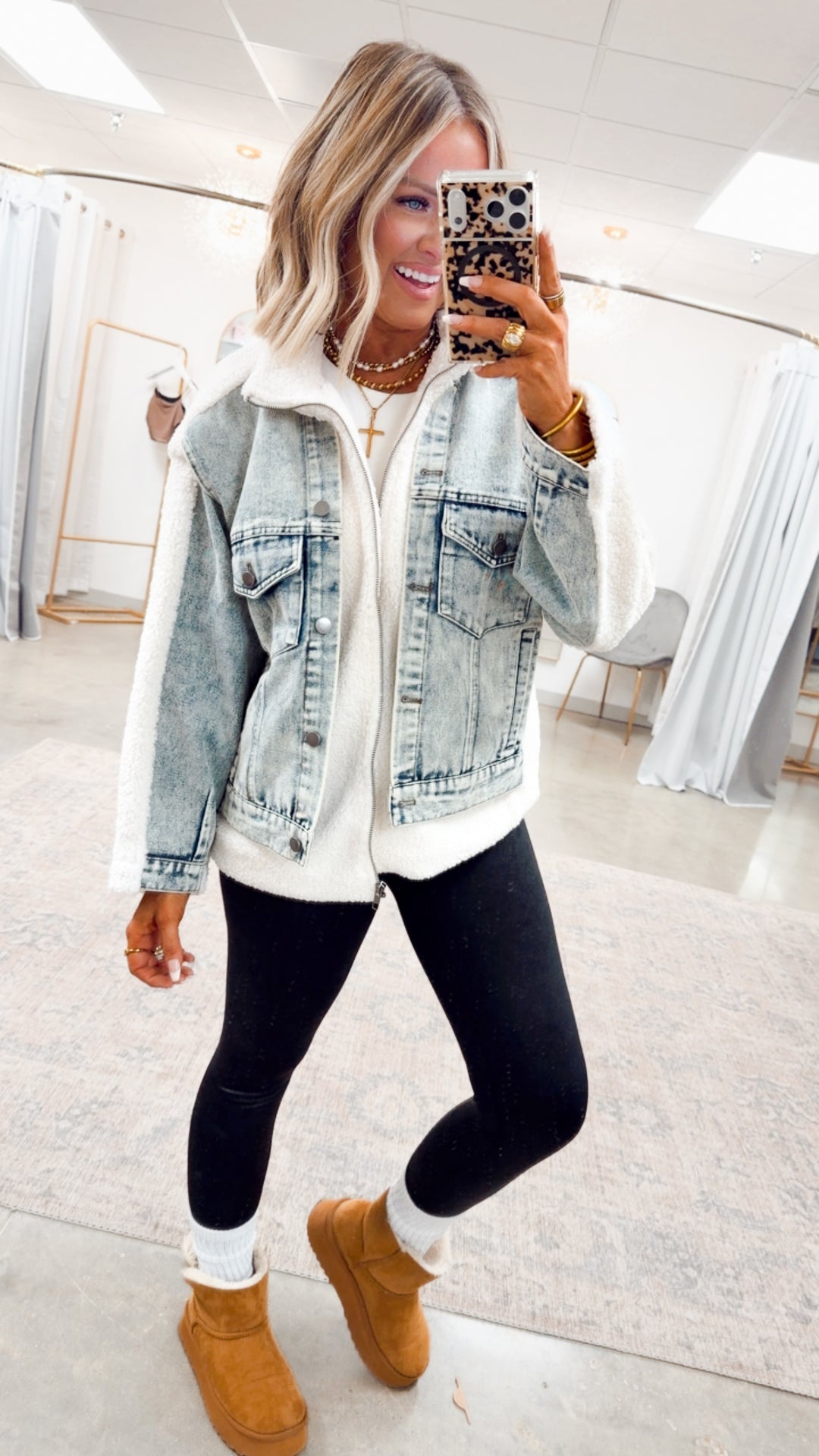 The Teddy & Denim Mixed Media Jacket