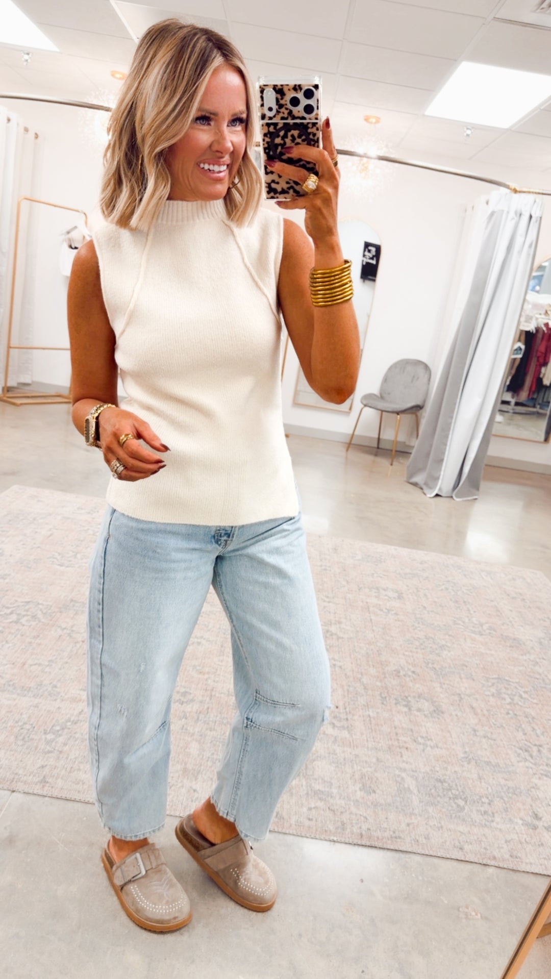 Maple Mock Neck Sweater-Cream