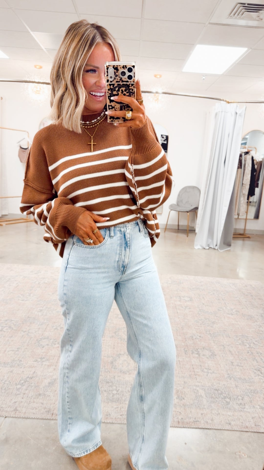 The Camel Stripe Pullover