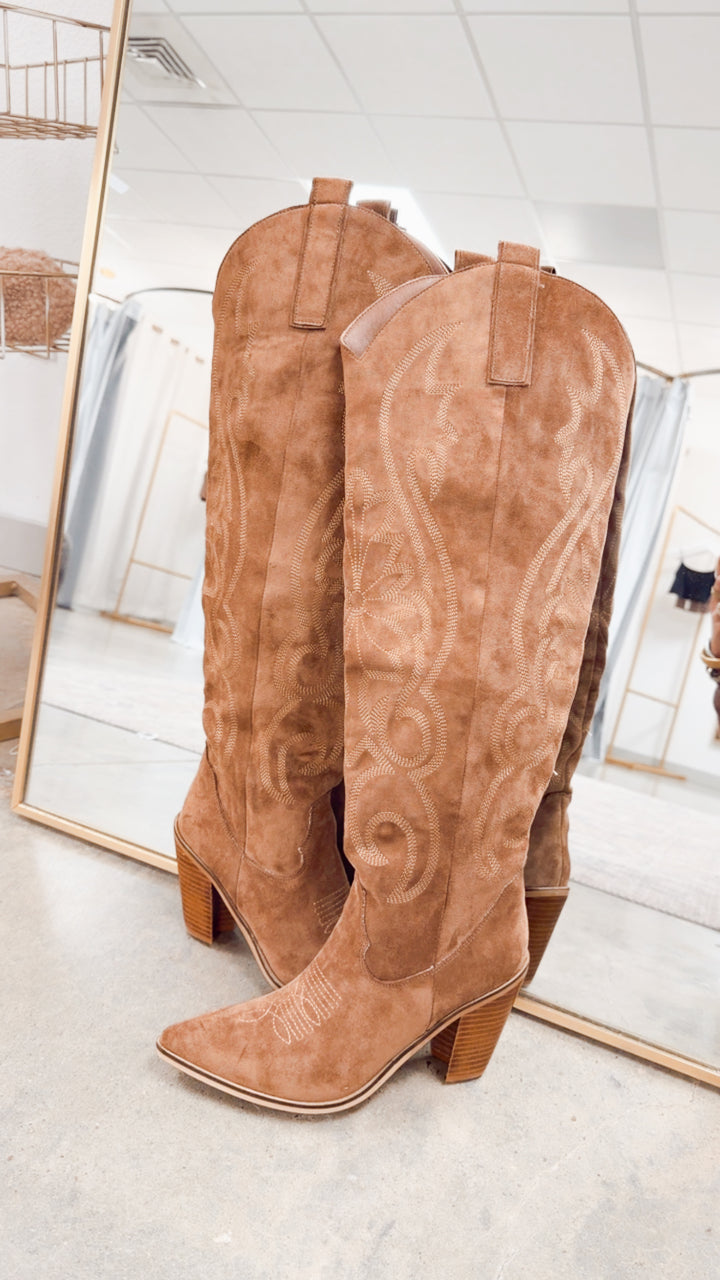 Ivy- Coffee Western Tall Boot