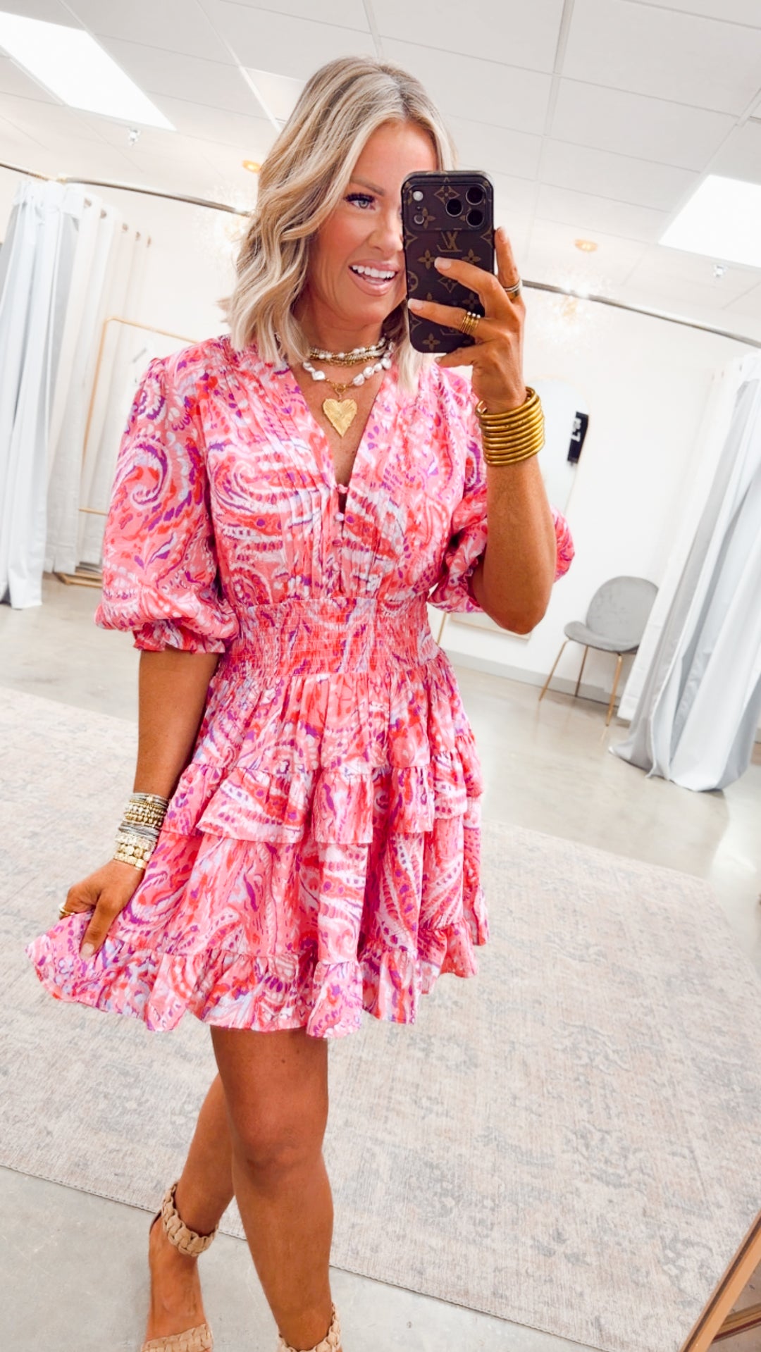 Rosey Echoes Mini Dress