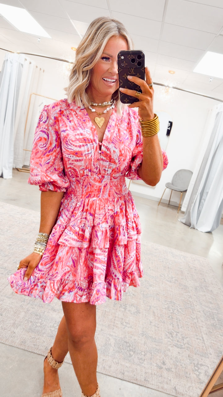 Rosey Echoes Mini Dress
