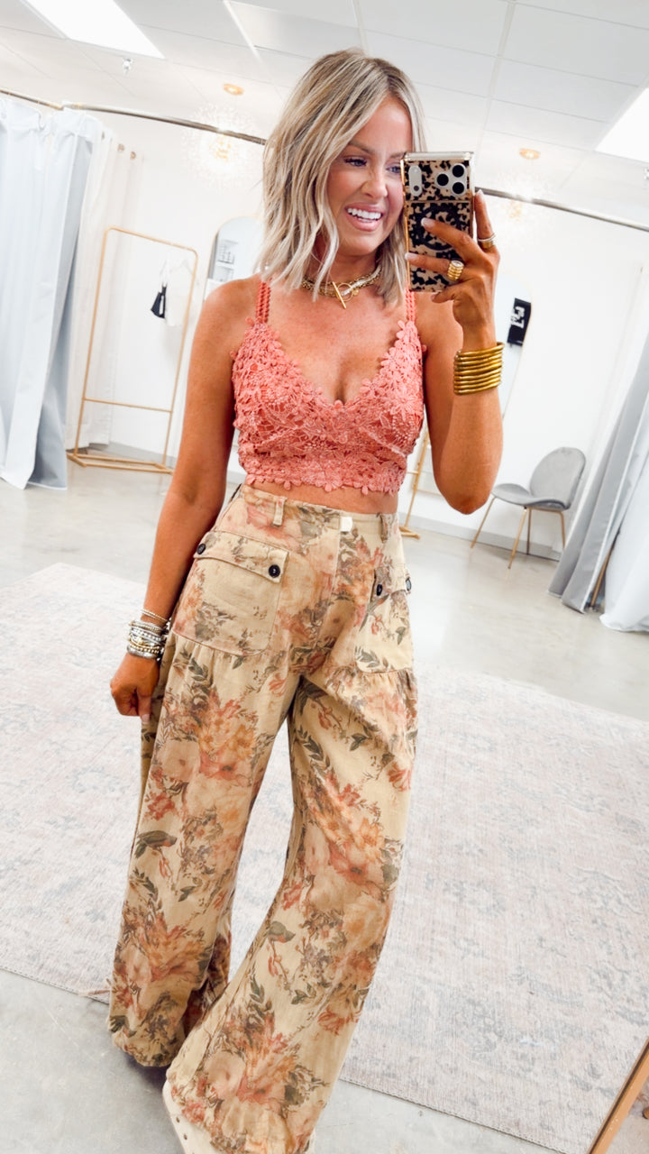 The Rosalie Floral Denim Pants
