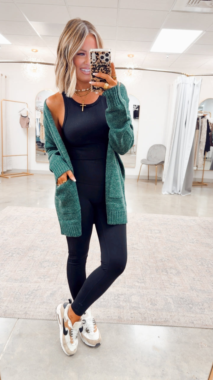 Brixton Sweater Cardigan-Green