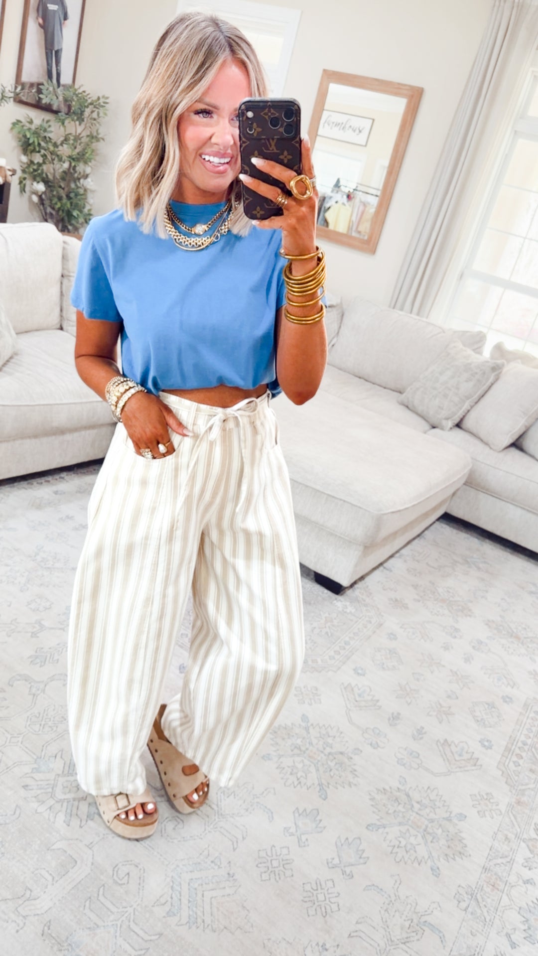 Classic Relaxed Crop Tee-Blue